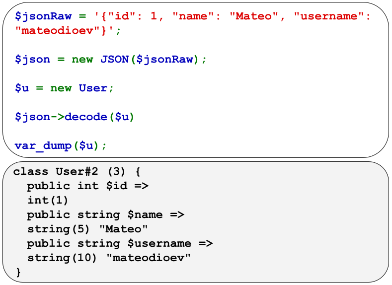 How to Implement a PHP JSON Beautifier Converting a JSON Object to a PHP Class Object